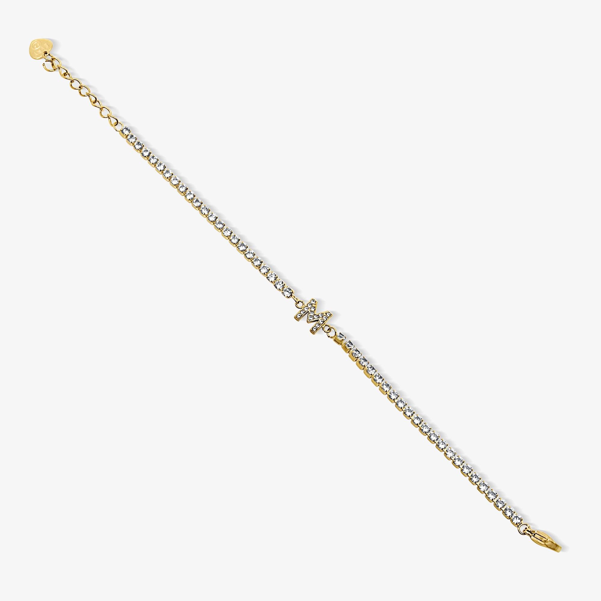 Evry Jewels Icy Initial Tennis Bracelet