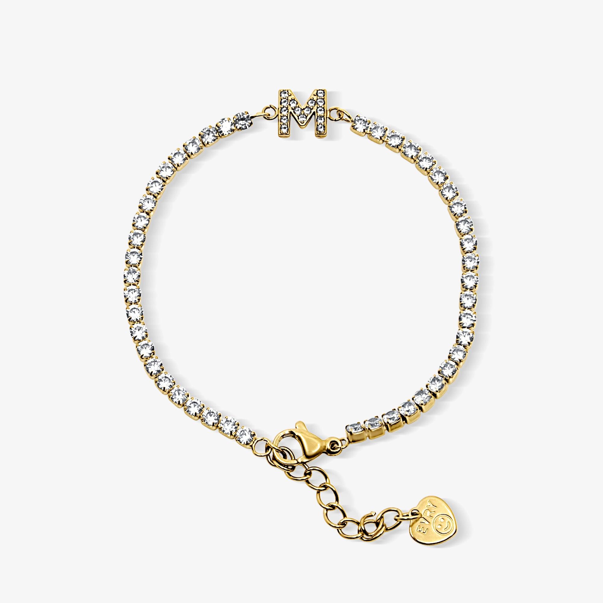 Evry Jewels Icy Initial Tennis Bracelet