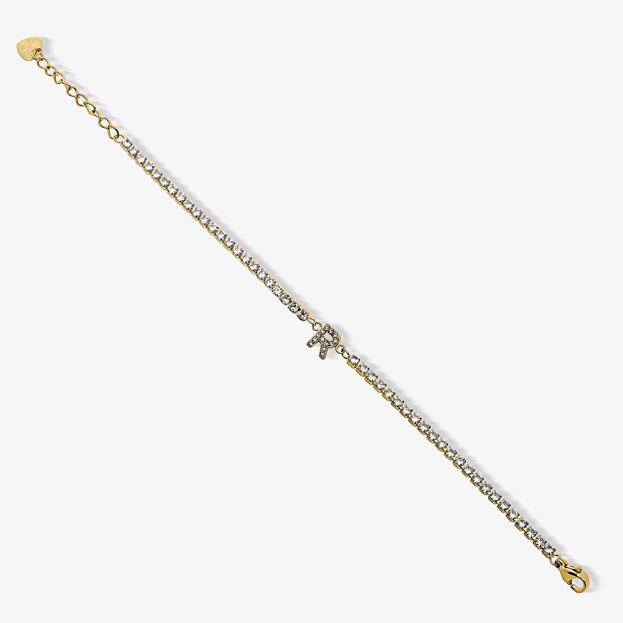 Evry Jewels Icy Initial Tennis Bracelet