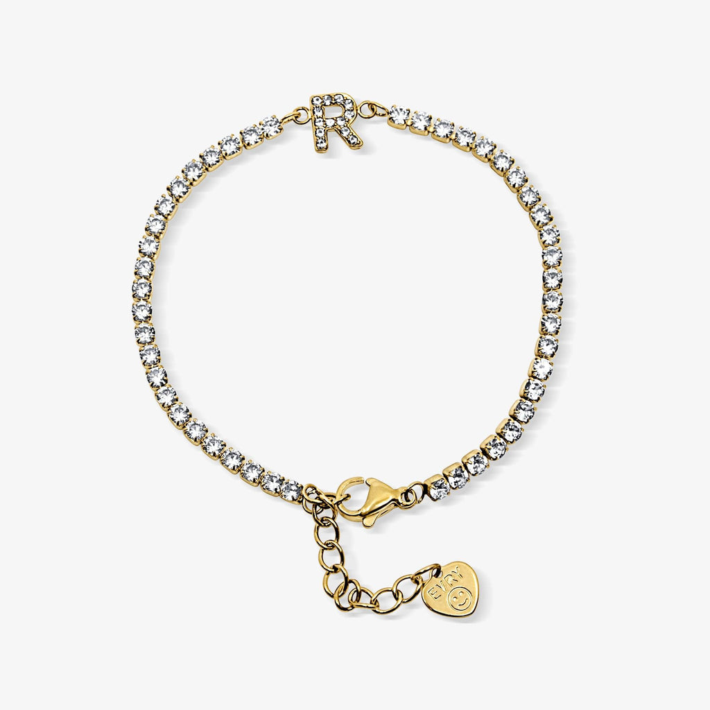Evry Jewels Icy Initial Tennis Bracelet