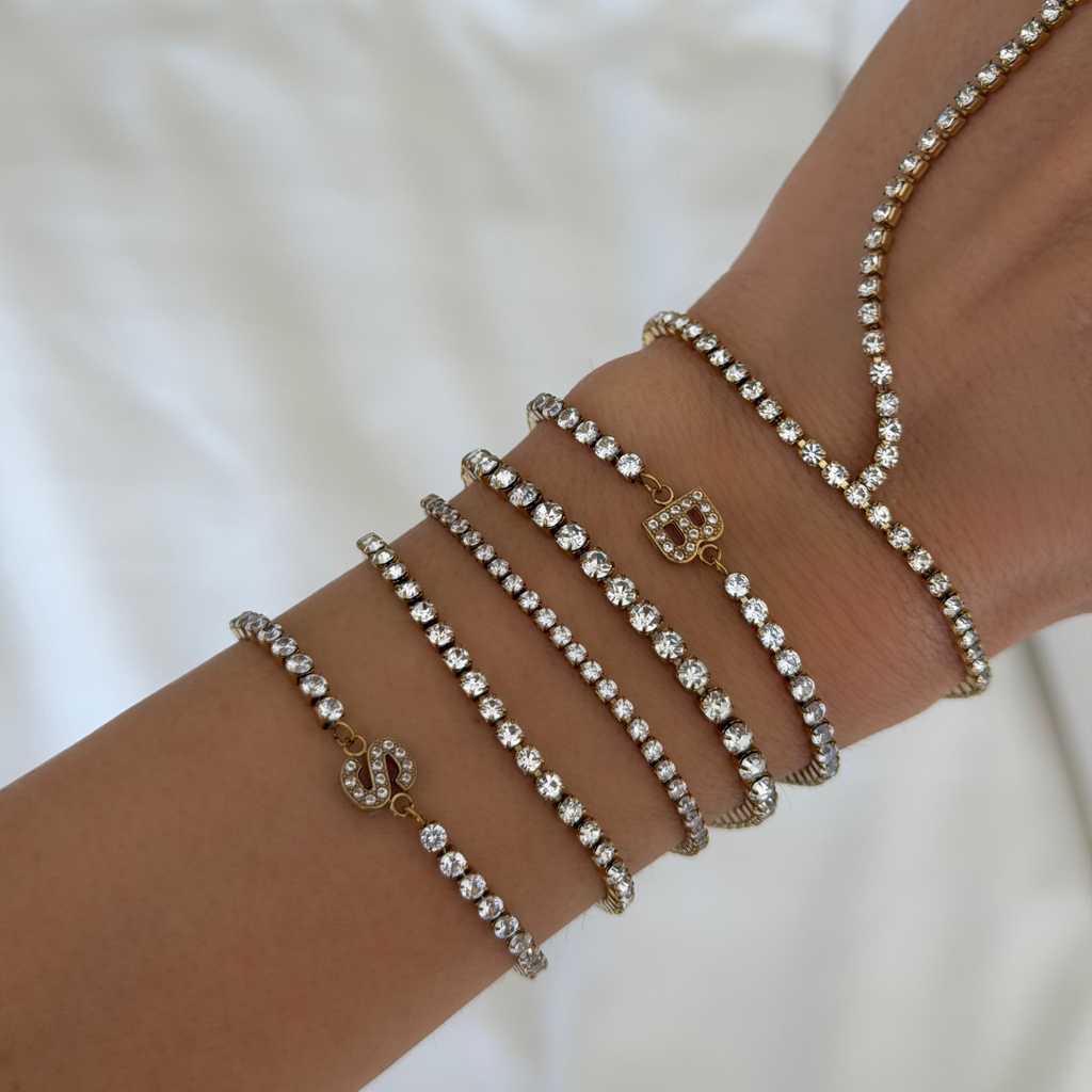 Evry Jewels Icy Initial Tennis Bracelet