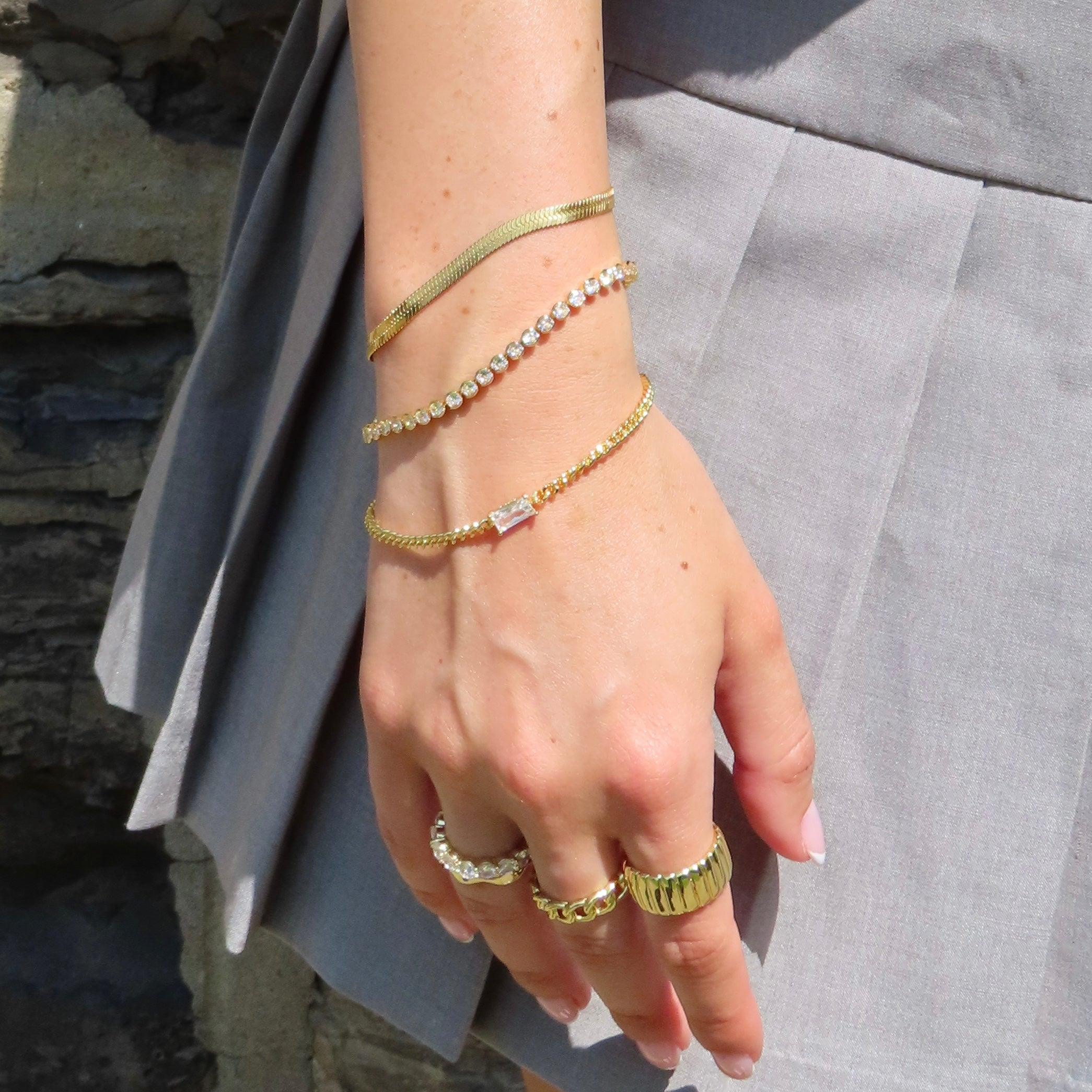 Evry Jewels Gem Bar Bracelet