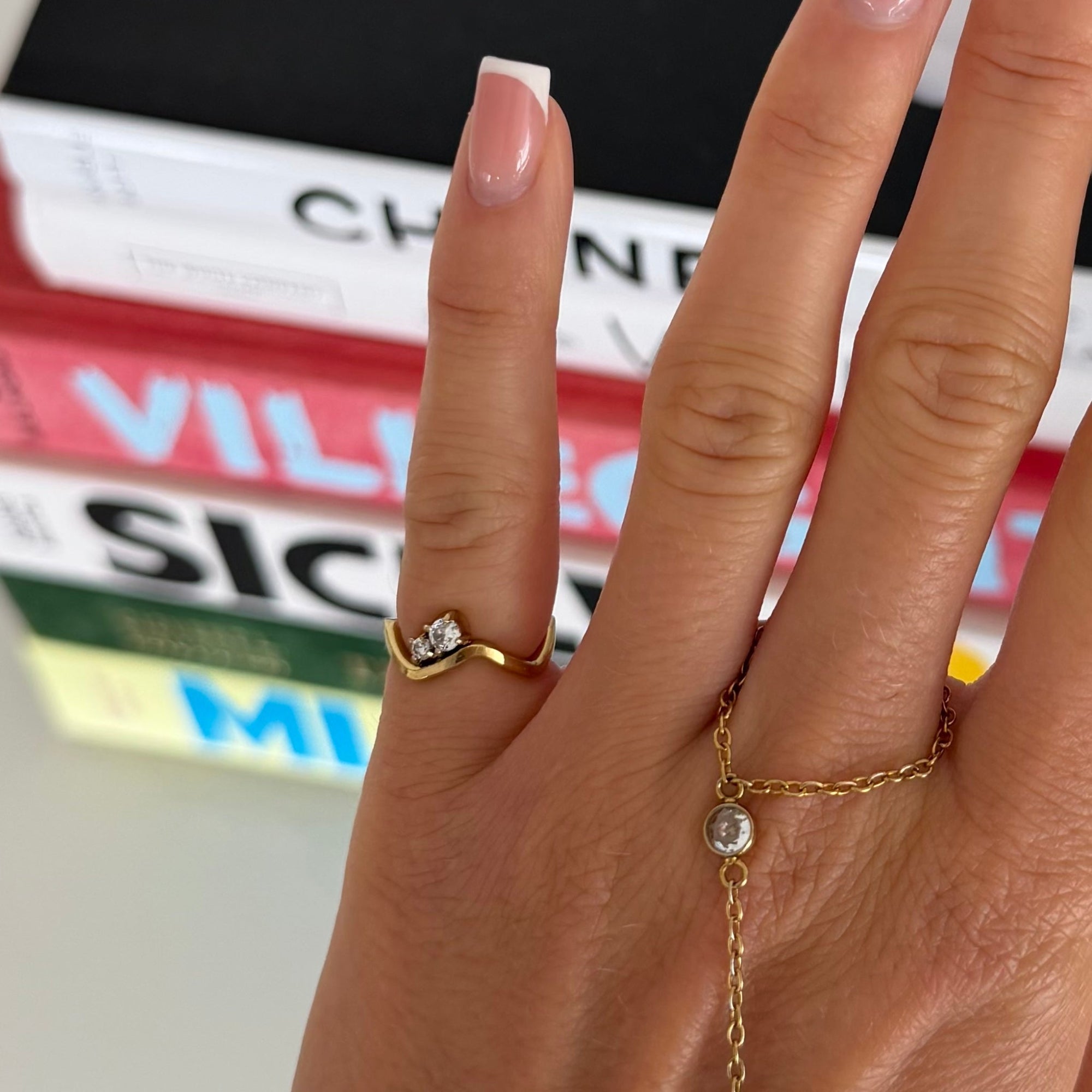 Evry Jewels Shimmer Wave Pinky Ring