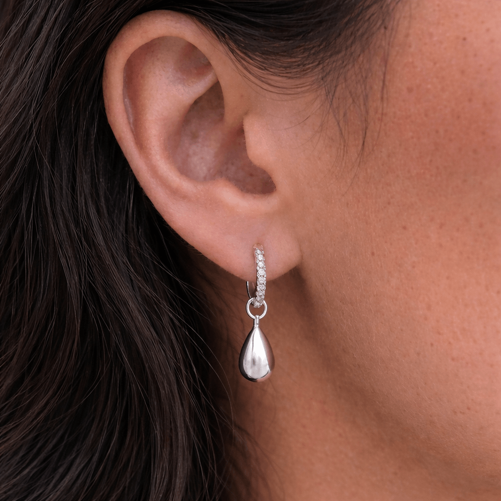 Evry Jewels Shimmer Tear Earrings