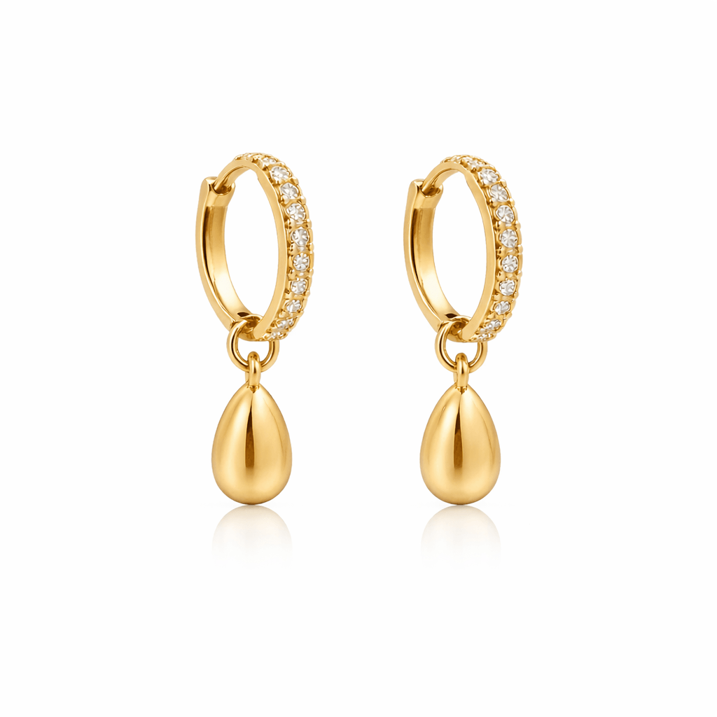 Evry Jewels Shimmer Tear Earrings