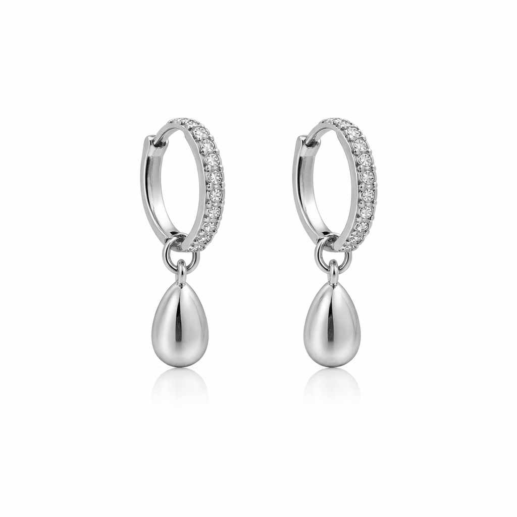 Evry Jewels Shimmer Tear Earrings